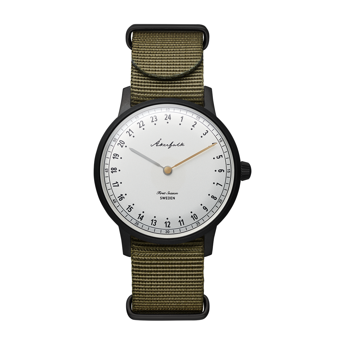 First Season Matte Black White with Green NATO