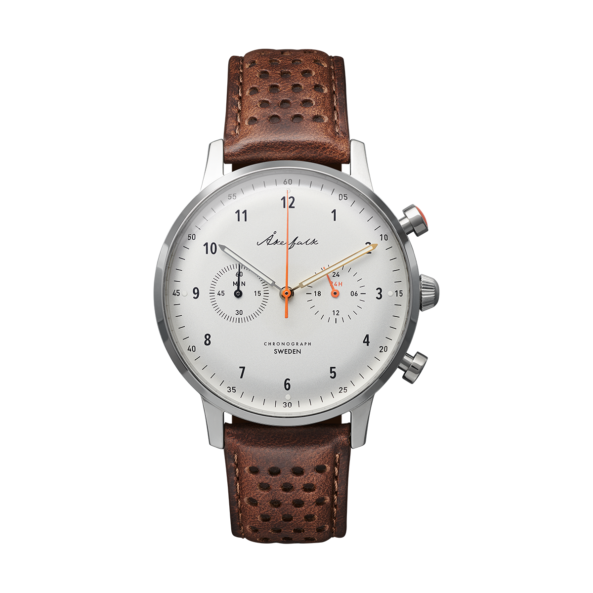 Chronograph Silver White Watch | Akerfalk Sweden