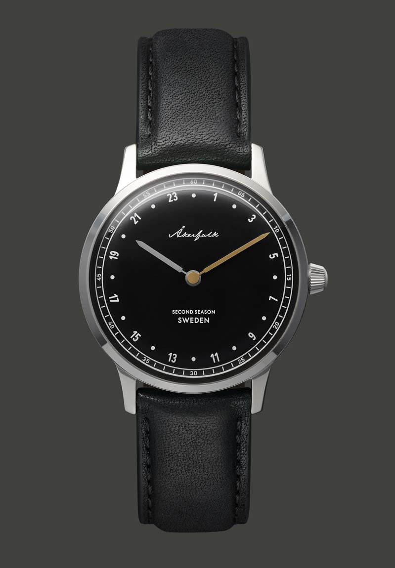 Second Season Silver Black Watch with Black Leather Akerfalk