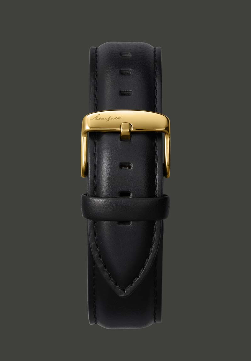 18mm black discount leather watch strap